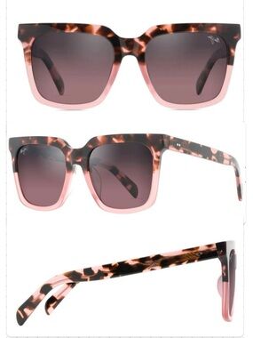 Maui Jim Rooftop Tortoise Pink Square Sunglasses -Rose polerized